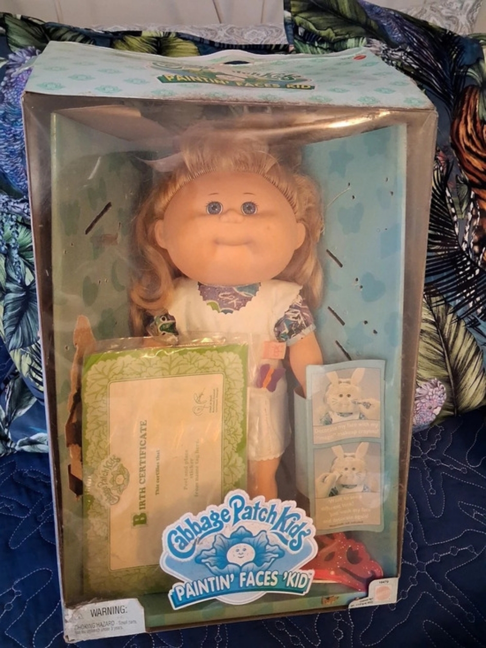 Cabbage Patch Kids Paintin' Faces Kid Sherry Trina Doll Blue & White